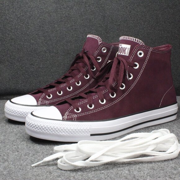 Converse CTAS Pro Hi Sneakers Canvas Deep Bordeaux Maroon Red, Mens Size 11.5 - Picture 1 of 13